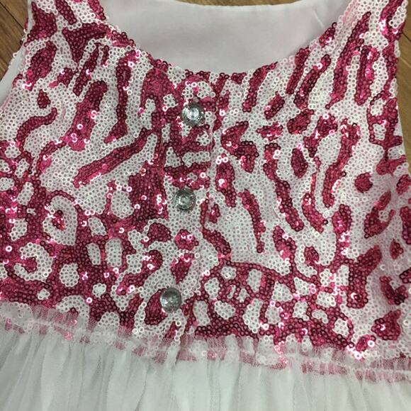 Binx Kids Girls Dress Sz 4T Pink White Zebra Print Sequins Fancy Dress NEW - Picture 7 of 7